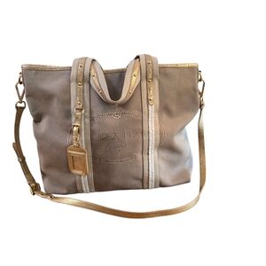 Authentic Prada Beige and Gold Women's Bag
